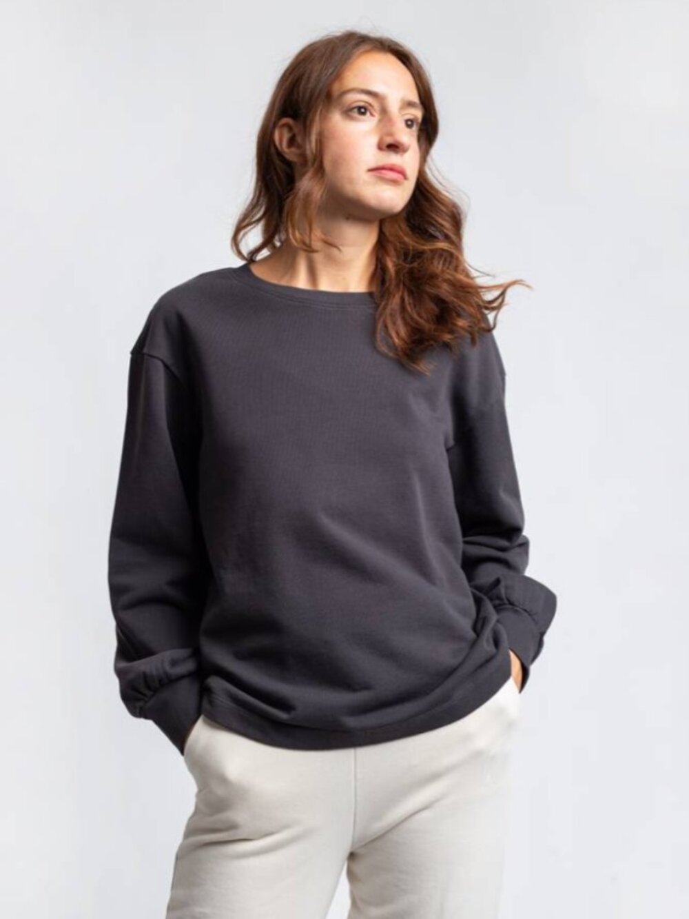 Patagonia 100% Organic Cotton Crew Neck Sweatshirt Gorpcore Charcoal - Medium